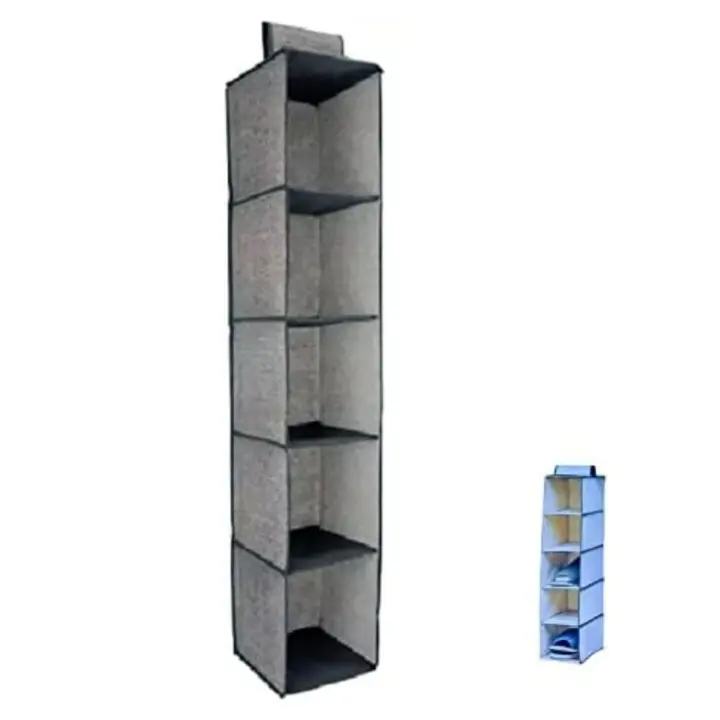 Iklob® Store: Organizador Armario Colgante (Gris 5 Niveles 30X15X70 CM), Organizador Zapatos, Organizador Ropa y Organizador de Bolsos - 1