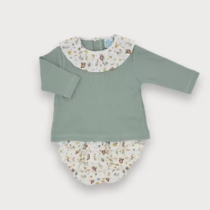 Conjunto 2P Braga familia Nordica Sardon 024HA-761 sardon Ropa Bebé Niña Conjuntos Braguita y Faldita Otoño 24 - 1