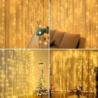 Cortina De LED 6x3M Con Control Remoto Luces De Cadena USB Para Decoración De Navidad Y Año Nuevo Fiesta Y Hogar - details 8