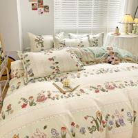 Four-piece bed sheet set quilt cover summer single student sanded single quilt cover cartoon bedding 1.5/1.8m bed four-piece set - details 3