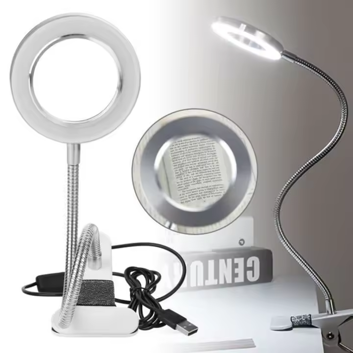 Mesa de escritorio 8x lupa belleza salón de uñas tatuaje lupa lámpara luz - 1