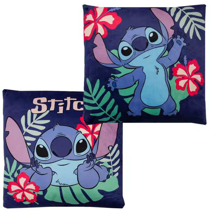 Cojín Disney Stitch 40x40 cm | Almohada Decorativa Infantil con Diseño Oficial | Cojín Suave y Colorido para Dormitorio o Sofá | Regalo Original para Fans de Lilo & Stitch | Producto con Licencia Oficial - 1