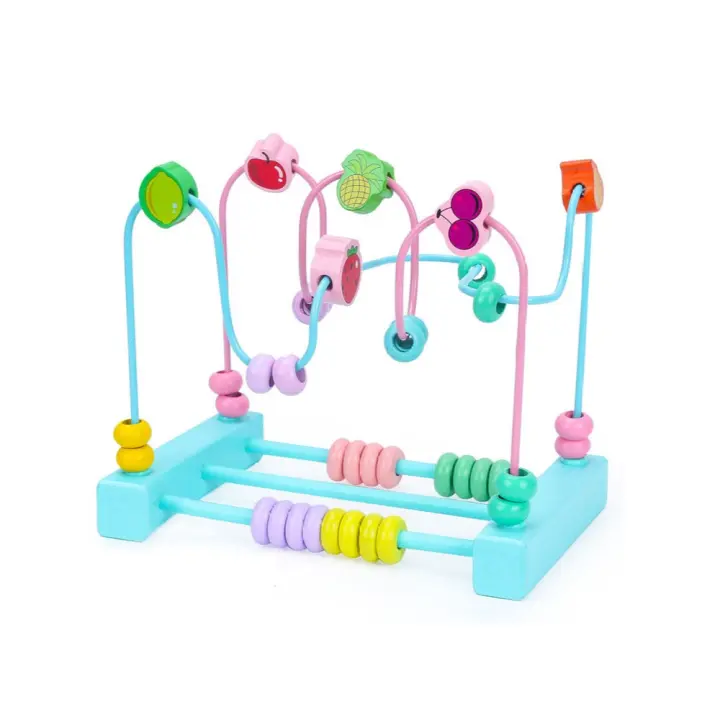 Nenitus Juguete Montessori 1 2 3 años, Laberinto de Cuentas Fruta Montessori de Madera, Juguete Educativo, Regalo niños pequeños y bebés. - 1
