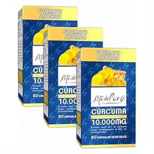 TONGIL-PACK 3  CURCUMA 80 cápsulas-Cúrcuma con Pimienta Negra  Cúrcuma Estado Puro 10000mg  Ayuda a desinflamar con productos 100% Naturales, 25x Veces Más Concentrada, Tres Tipos de Curcumina - 1