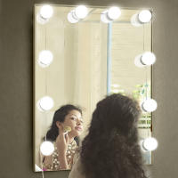 Espejo De Maquillaje LED Con Luz De Encendido Libre Iluminación Tridimensional Blanca Para Mesa De Vestir Rotativa Táctil - details 12