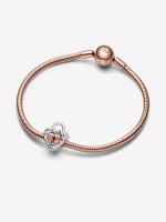 Pandora - Charm de corazón divisible with Candado bicolor - Plata de Lei, Baño de Oro Rosa de 14 K - details 1