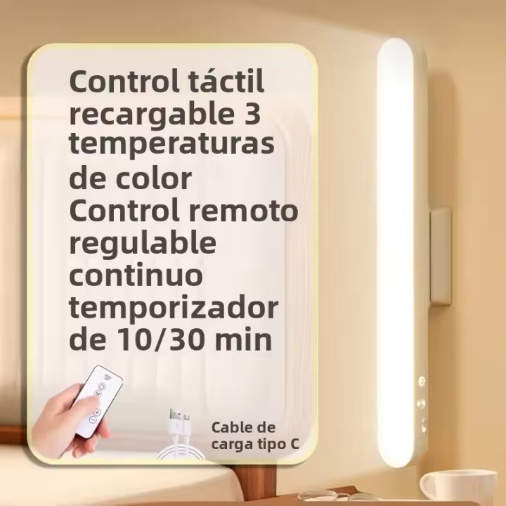 Lámpara De Mesa LED Con Imán Recargable Por USB Luz De Lectura Tricolor Dimmer Para Armario Armario Wardrobe Luz Nocturna - 1