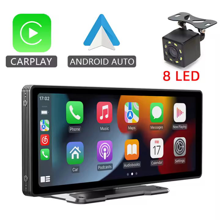 Radio De Coche Hippcron 10.26” Con CarPlay Y Android Auto Pantalla Táctil IPS AUX USB Soporte Para Cámara Rearmónica Multimedia Video Player - 1