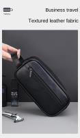 Bolsa De Viaje Para Hombres En Cuero Grande Con Múltiples Bolsillos Y Diseño Portátil Bolsa De Cosméticos De Negocios Con Cierre De Cremallera - details 2