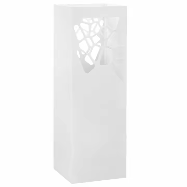 vidaXL Paragüero diseño piedras acero blanco - 1