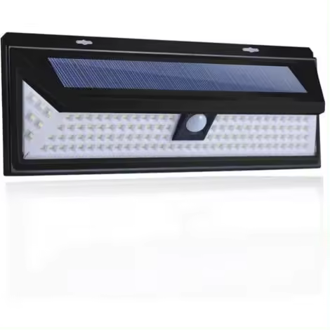 Lámpara solar de pared - Lámpara solar de pared de 118 LED, sensor de movimiento PIR, IP65, impermeable, para exteriores y jardín - 1
