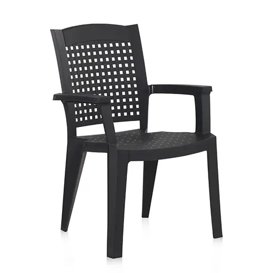 SP Berner - Silla Metal Antracita - Respaldo Alto y Curvo - Apta para Interior y Exterior - 1