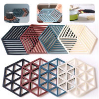 Silicona Trivet Mats Y Almohadillas Resistentes Al Calor En Forma De Hexágono Multifuncional Para Cocina Herramienta De Mesa Tenedor Antiadherente - details 0