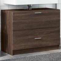 vidaXL Armario de lavabo madera de ingeniería 78x37x59 cm en color Blanco/Roble Sonoma/Gris sonoma y más | almacenamiento funcional diseño moderno para baño dormitorio sala - details 6