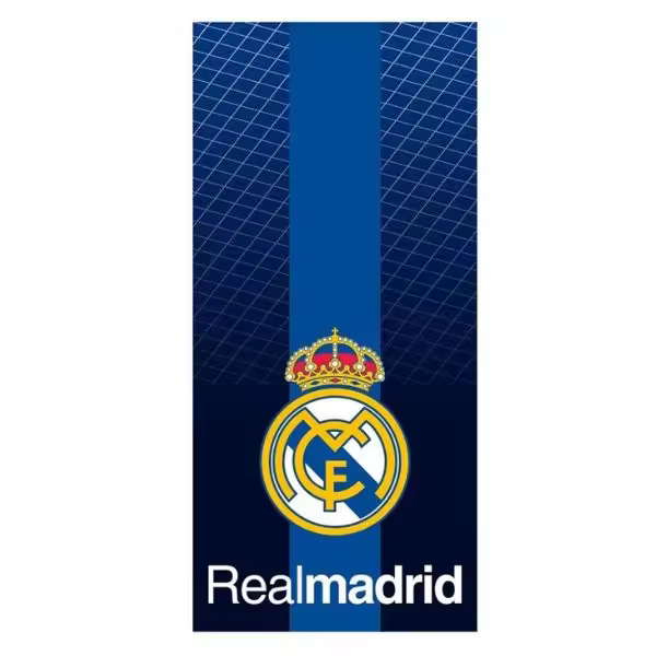 Toalla para Playa Piscina Real Madrid Azul Oficial 70x140cm infantil de microfibra para niños - 1
