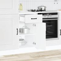 vidaXL Mueble bajo de cocina Kalmar de de ingeniería en color Madera antigua/Negro/Roble ahumado y más | almacenamiento funcional diseño moderno para baño dormitorio sala - details 4