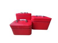 Triple Neceser con espejo Maquillaje Portátil mujer Organizador bolsa de maquillaje para cosméticos de gran capacidad - details 2