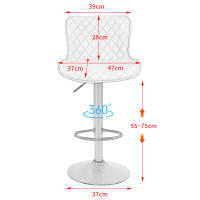 Taburete de bar juego de 2 taburetes de bar giratorios 360° regulables en altura imitación cuero con patas de metal - details 2