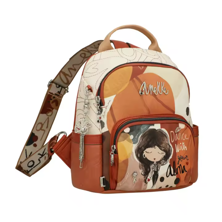 Mochila antittobo Anekke Alma - Mochila de mujer - Compartimento principal con cierre de cremallera - Dos bolsillos frontales con cierre de cremallera - Asas anchas regulables - Ref. 40705-213 - Mide 28 x 29 x 14 cm - 1