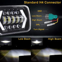 Faros LED 5x7'' 7x6'' Para Ford E-150 Club Wagon E-250 E-350 Econoline F-250 F-350 F-450 Super Duty H6054 H5054 Faro Frontal De Coche Con Luz Alta/baja Y Señales De Giro DRL Material De Aleación De Aluminio Voltaje 12V - details 3