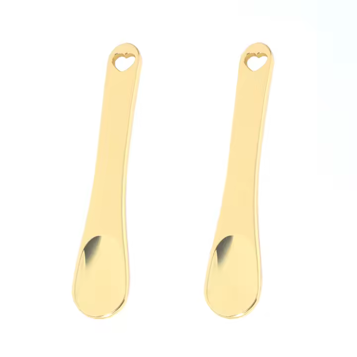 2pcs Spatula De Rostro Masajeador Cuchara De Crema Para Los Ojos Herramienta De Belleza Mini Scoop Aplicador De Maquillaje Instrumento Cosmético Para Cuidado De La Piel - 1