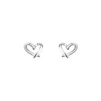 Pendientes de plata de ley 925 para mujer con forma de corazón aretes joyería regalo de moda para mujeres y niñas - details 0