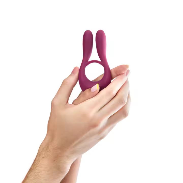 Platanomelón - Anillo Vibrador con 10 Patrones de Vibración y 10 Modos de Uso, Juguetes Eróticos para Pareja, Recargable - Bongo Lila - 1
