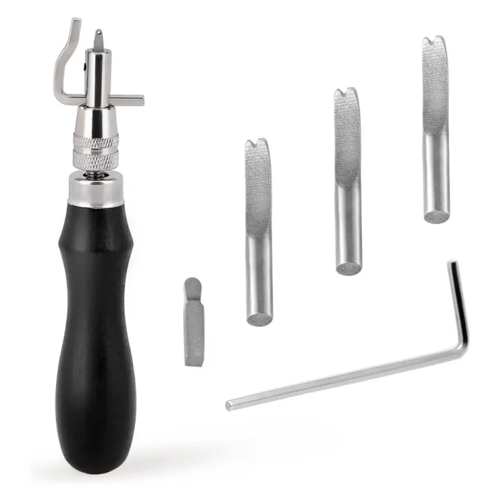 Kit De Herramientas De Cuero KRABALL 7 En 1 Profesional Ajustable Con Punzón De Costura Y Redondeador De Borde Para Técnica De Grabado Y Corte - 1