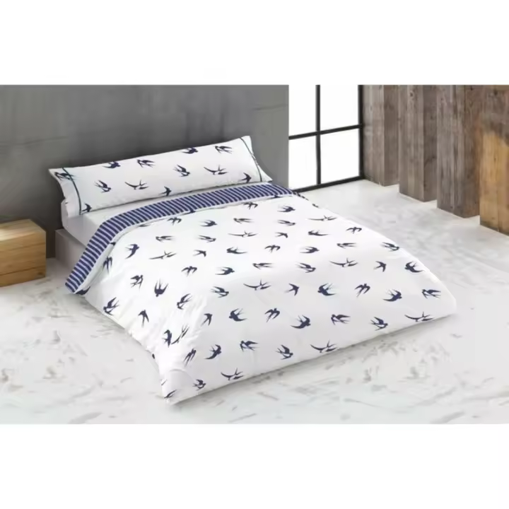 Hosteline - Juego de funda nórdica Hosteline GOLONDRINAS Azul Cama de 180 3 Piezas - 1