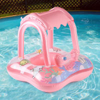 1pc Flotador De Piscina Con Canopy Para Niños Flotador De Buceo Para Bebé Juguetes De Playa Para Fiesta Inflable De Animales Y Naturaleza - details 3