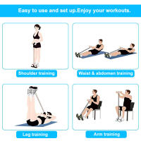 Banda De Resistencia 4-Tubo Para Yoga Pedal Puller Bandas Elásticas De Entrenamiento De Fitness Para Abdomen Cintura Brazos Color Rosa Y Gris Unisex - details 4