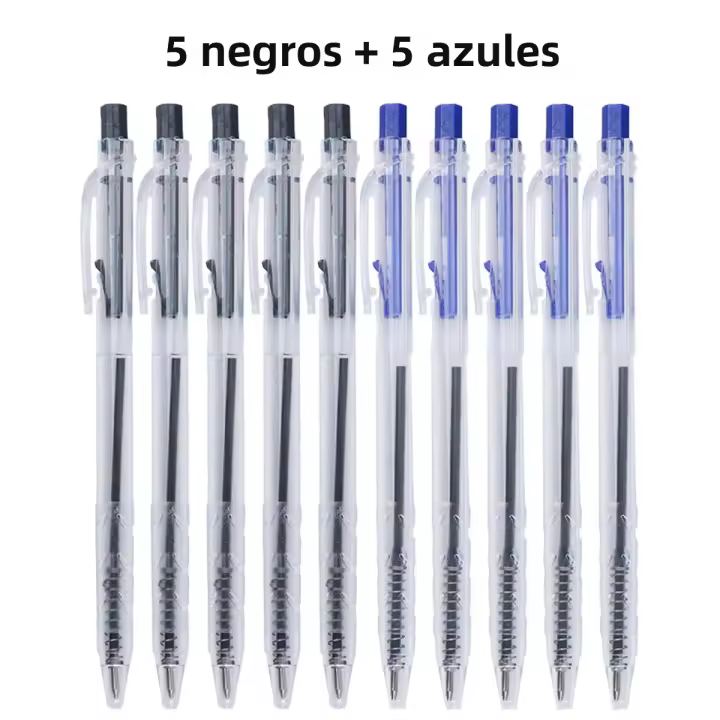 Lápices De Punto Redondo Retráctiles 0.7mm Pack De 10-30 Negro/Azul/Rojo Para Escuela Y Oficina Suministros De Papelería - 1