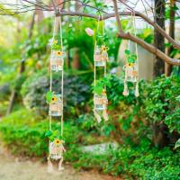 Macetas colgantes para plantas de interior, florero de vidrio pequeño para flores, florero rústico claro, florero decorativo, adornos de plantas de vidrio para sala de estar - details 2