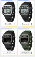 Reloj Deportivo Exterior SANDA Para Hombres Multifuncional Alarm Clock Cronógrafo Impermeable LED Digital Con Tiempo Doble - details 8