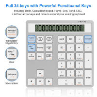 Teclado Numérico Inalámbrico Bluetooth 5.0 Jomaa Con Pantalla De Calculadora 34 Teclas Portátil Para Contabilidad Y Uso En Desktop Laptop Tablet - details 6