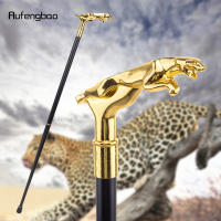 Bastón De Moda Con Manija De Leopardo Dorado Elegante Y Decorativo Para Fiesta 93cm Material De Acero Con Punta De Goma - details 0