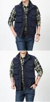 Chaleco Casual FGKKS 2024 Para Hombres De Color Sólido Con Multiple Bolsillos Corte Ajustado Calidad Superior Streetwear Vest Para Verano - details 3