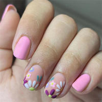 Juego De 24 Piezas De Uñas Postizas Ovaladas Con Dibujos Animados Adornos De Uñas Postizas Acrílicas Cubierta Total De Uñas Falsas Para Oficina Y Fiestas - details 12