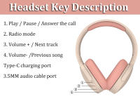 Auriculares Bluetooth over Ear Stereo HIFI Inalámbricos Con Bass Fuerte Para Juegos Y Música TF/AUX Compatible Con MIC/Radio Regalo Ideal - details 7