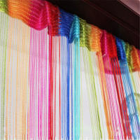 Cortinas De Hilo Coloridas 200x100cm Divisor De Pantalla Para Puerta Pared Ventana Panel Con Borla Modernas Para Sala De Estar - details 1