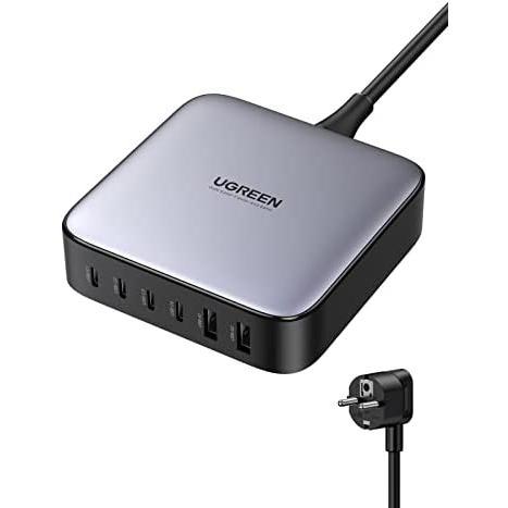 Ugreen nexode 200w usb c gan ii tech charger, laptop charger with 4 usb c + 2 usb a, multiple usb charger compatible macbook pro/air, iphone 14, ipad pro, galaxy s23/s22, notebook, tablet