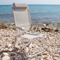 Silla plegable reclinable antivuelco Aktive, con cojín y reposabrazos, peso máx. 110kg, Material Textileno y aluminio, 44x55x101cm - details 1