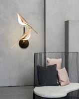 Lámpara De Pared LED Toque Magpie Bird Rotación 360° Para Sofá Cama Interior Iluminación De Interiores Metal Dorado Plata - details 5