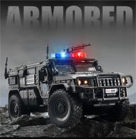 Coche De Policía SWAT a Escala 1:32 Juguete De Metal Con Función Retroalimentada Luz Y Sonido Absorción De Choque Regalo Para Niños - details 0
