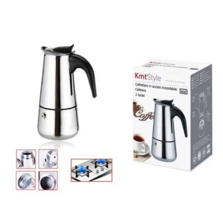 Cafetera expreso italiana con filtro de acero inoxidable, herramienta percoladora de 200/300/450/600Ml, cafetera Moka - 1