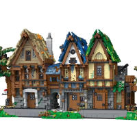 Bloques De Construcción De Tienda De Forjador Medieval Casa Mágica Taberna Set De Bloques De Calle Ciudad Adulto Decoración De Escritorio Juguete Para Niños Regalo - details 0