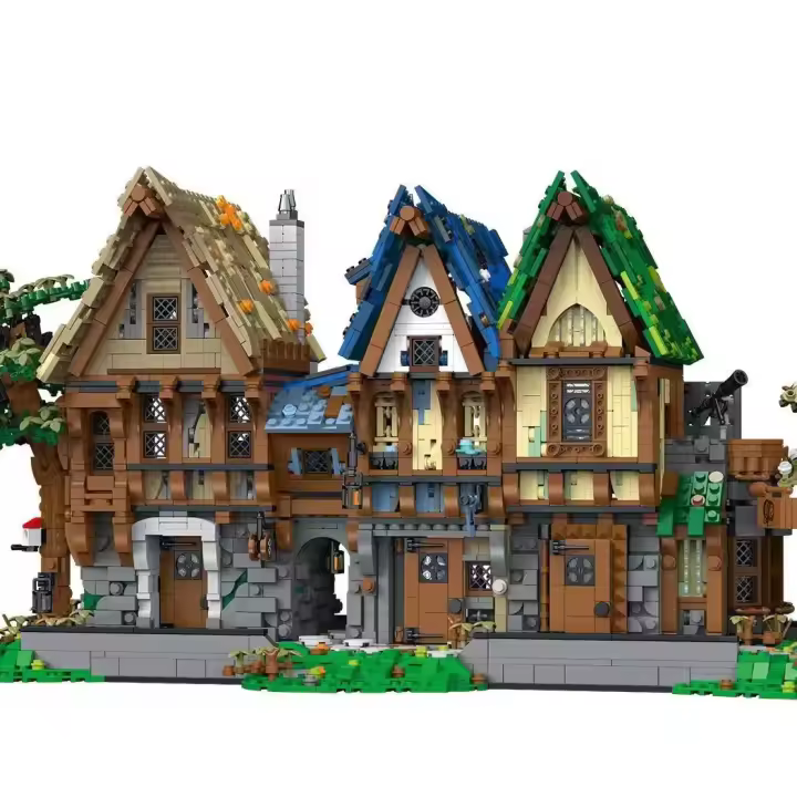 Bloques De Construcción De Tienda De Forjador Medieval Casa Mágica Taberna Set De Bloques De Calle Ciudad Adulto Decoración De Escritorio Juguete Para Niños Regalo - 1