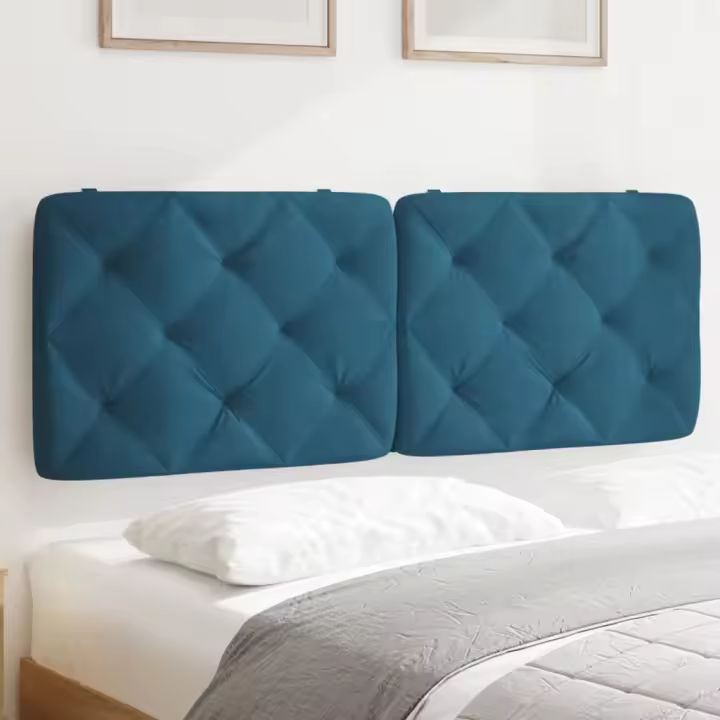 vidaXL Cabecero de cama acolchado terciopelo azul 120 cm - 1