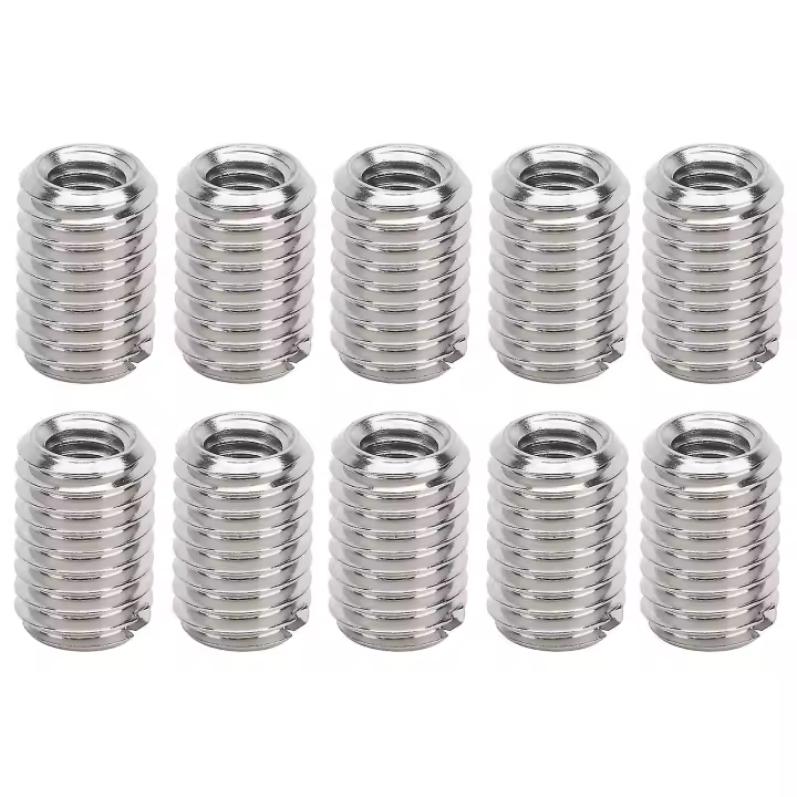 10pcs Thread Repairing Nut Stainless Steel Fastener Accessory M5 X 0.8mm M8 X 1.25mm 12mm - 1