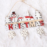 Decoraciones De Navidad De Madera De Santa Claus Y Muñeco De Nieve Creativo Artesanal Para Puerta Adorno De Navidad - details 3